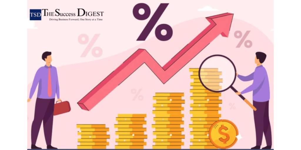 A financial chart showing rising interest rates