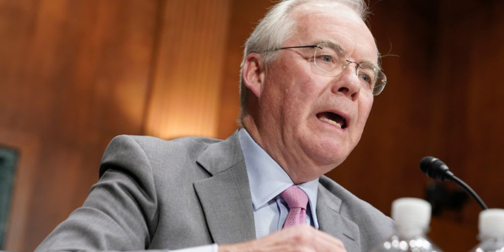 Kroger headquarters with a leadership transition announcement displayed.