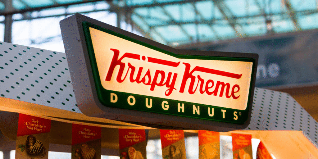 Krispy Kreme Logo on the store.
