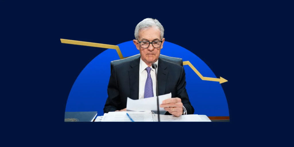 Jerome Powell Reading a paper